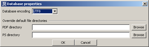 Dialog overview for JabRef