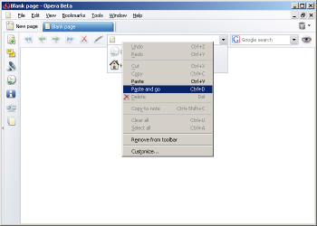 Paste-and-go in addressfield
