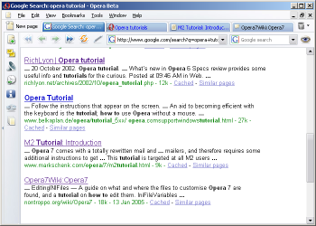 Search results opening in the background